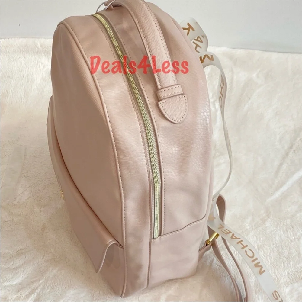 Michael Kors Backpack Logo Straps Beige Nude NWT